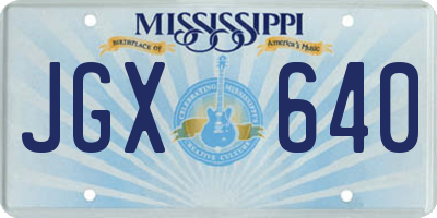 MS license plate JGX640
