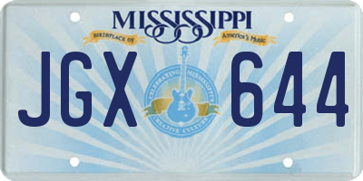 MS license plate JGX644