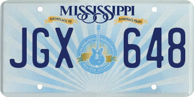 MS license plate JGX648
