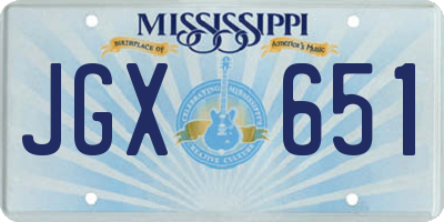 MS license plate JGX651