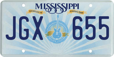 MS license plate JGX655