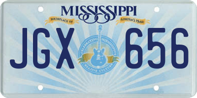 MS license plate JGX656