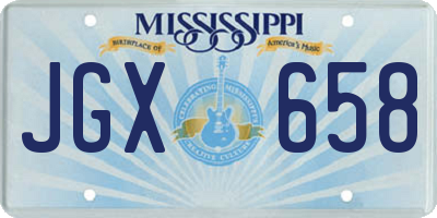 MS license plate JGX658