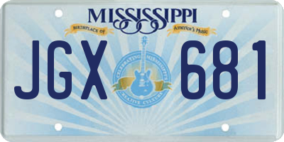 MS license plate JGX681