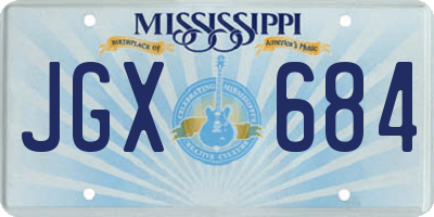 MS license plate JGX684