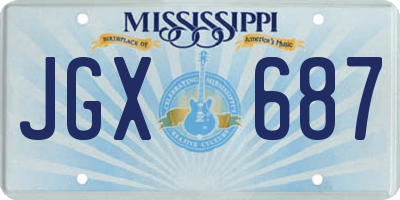 MS license plate JGX687