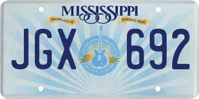 MS license plate JGX692