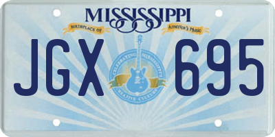 MS license plate JGX695