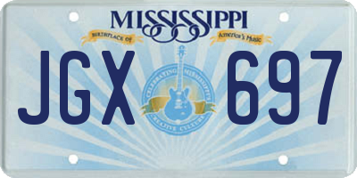MS license plate JGX697