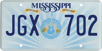 MS license plate JGX702