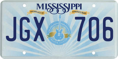 MS license plate JGX706