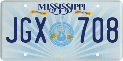 MS license plate JGX708