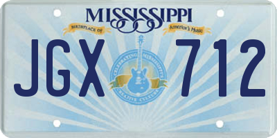 MS license plate JGX712