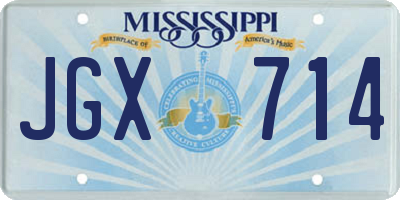 MS license plate JGX714