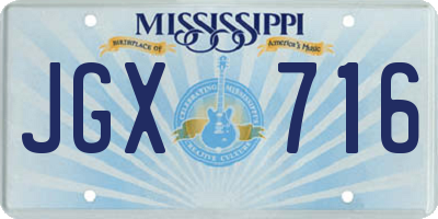 MS license plate JGX716