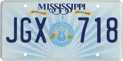 MS license plate JGX718