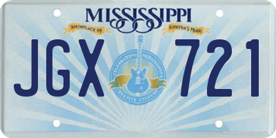MS license plate JGX721