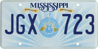 MS license plate JGX723