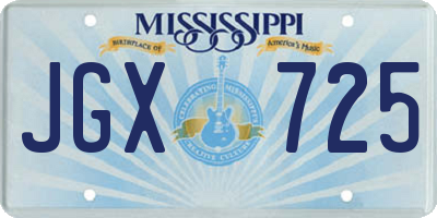 MS license plate JGX725