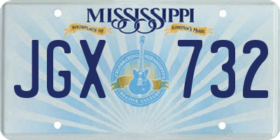 MS license plate JGX732