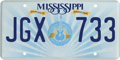 MS license plate JGX733