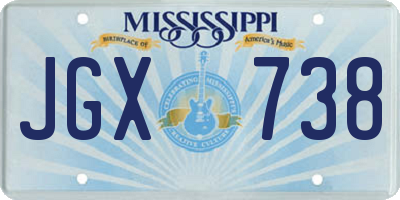 MS license plate JGX738