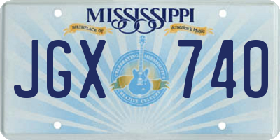 MS license plate JGX740