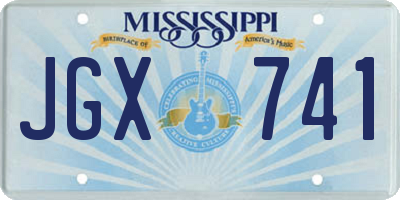 MS license plate JGX741