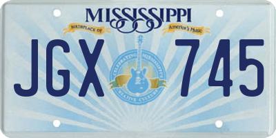 MS license plate JGX745