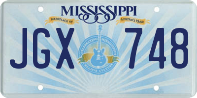 MS license plate JGX748