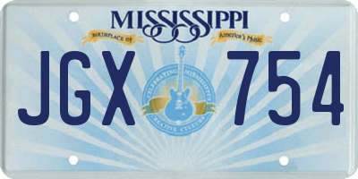 MS license plate JGX754