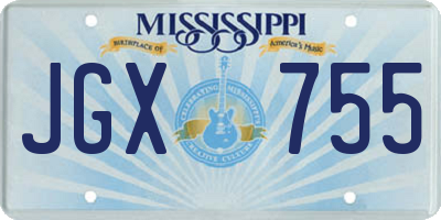 MS license plate JGX755