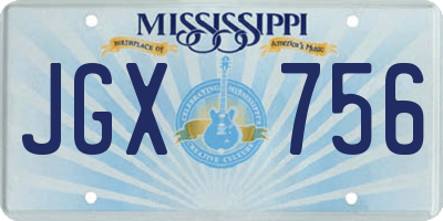 MS license plate JGX756