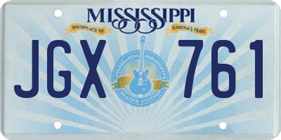 MS license plate JGX761