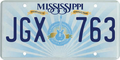MS license plate JGX763