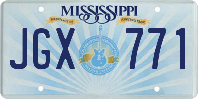 MS license plate JGX771
