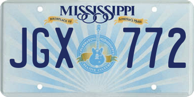 MS license plate JGX772