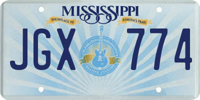 MS license plate JGX774