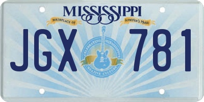 MS license plate JGX781