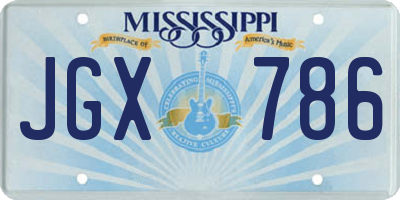 MS license plate JGX786