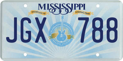 MS license plate JGX788