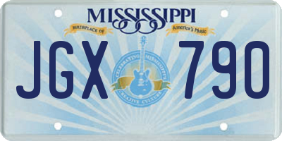 MS license plate JGX790