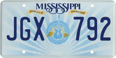 MS license plate JGX792