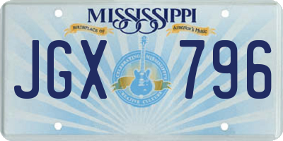 MS license plate JGX796