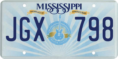 MS license plate JGX798