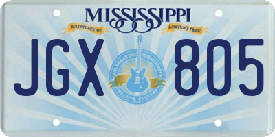 MS license plate JGX805