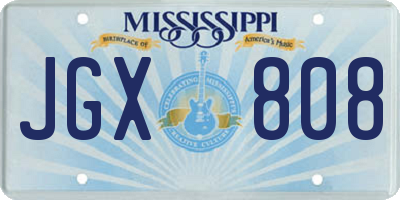 MS license plate JGX808