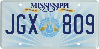 MS license plate JGX809