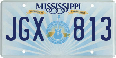 MS license plate JGX813