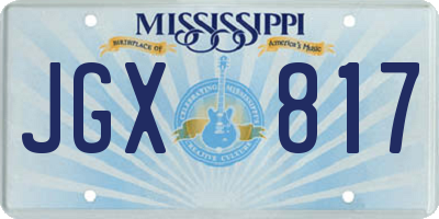 MS license plate JGX817